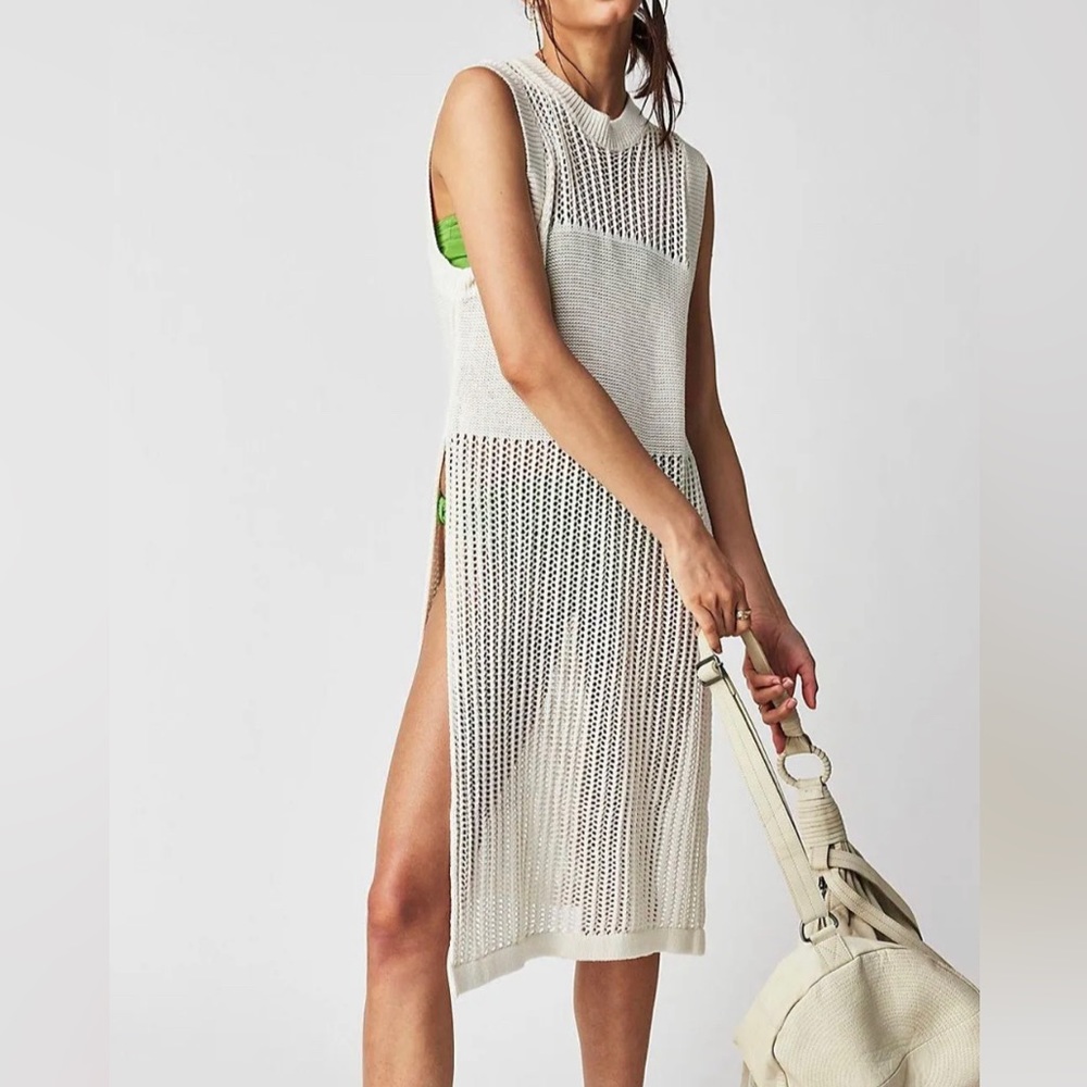 NWT Free People Crew Crochet Poncho Dress ONE SIZE